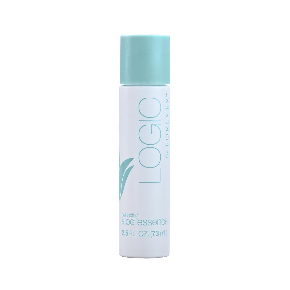 Logic by Forever®  balancing aloe essence helps hydrate and balance skin with 98%+ naturally derived ingredients featuring aloe vera and cucumber fruit and green tea extracts