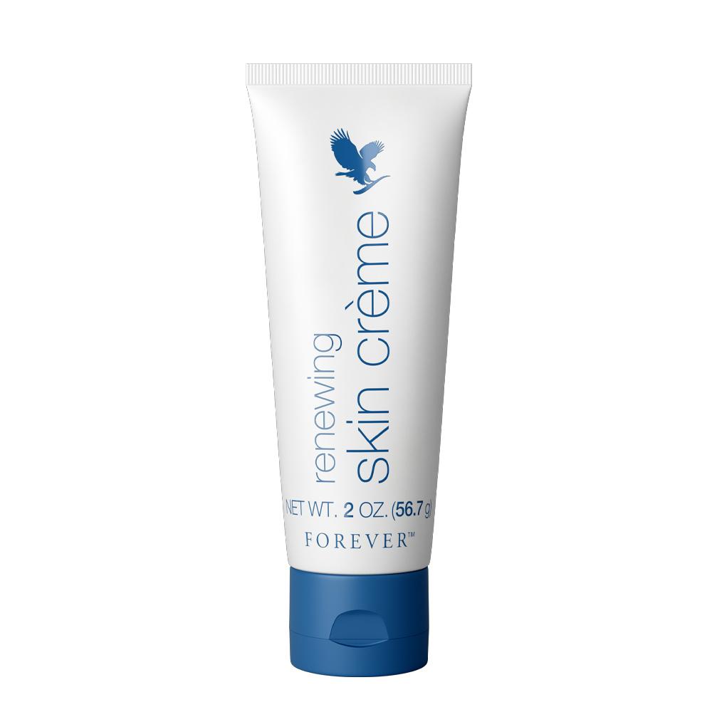 Product description Forever’s renewing skin crème promotes the appearance of younger-looking skin by helping skin retain its natural moisture and restore its resilience.