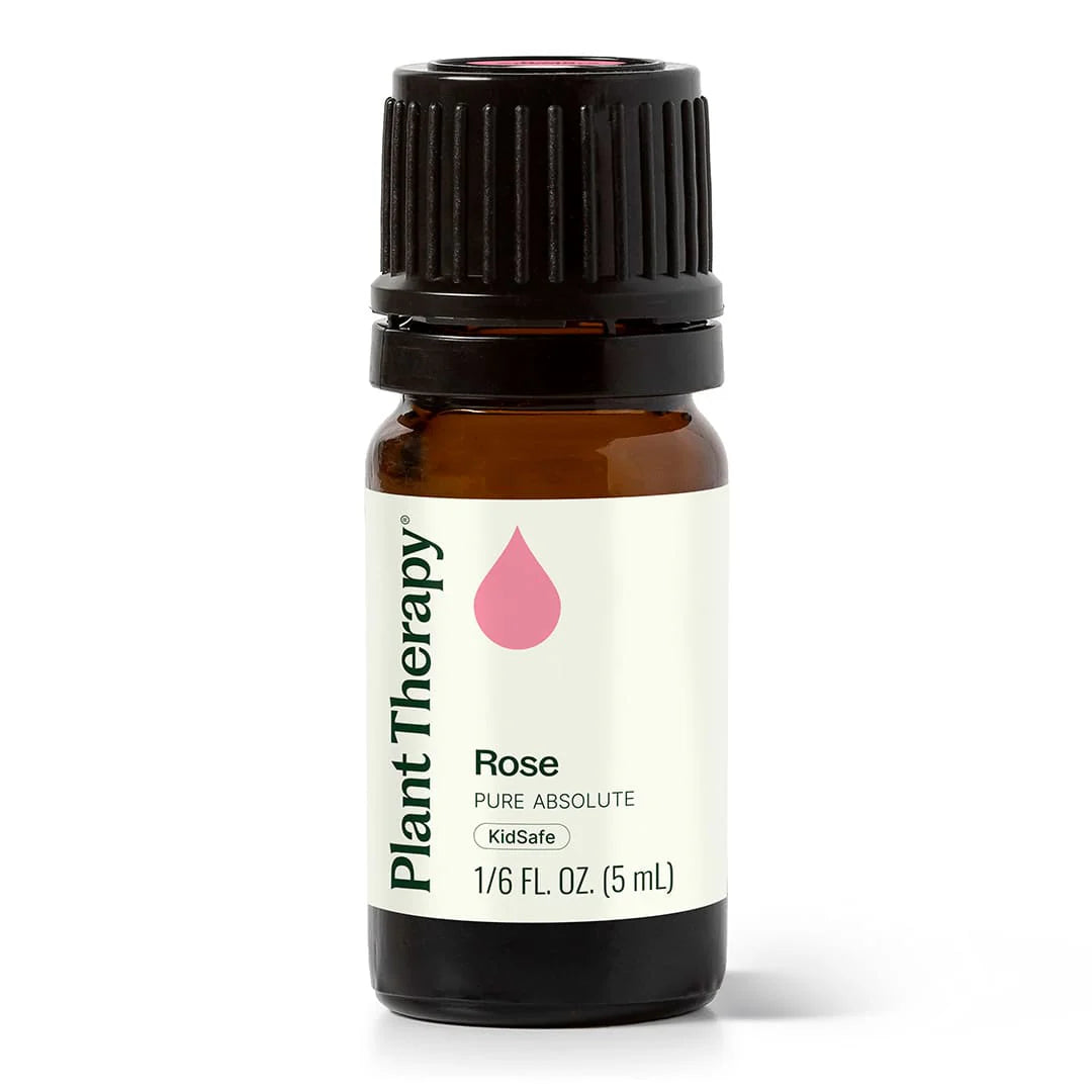 Plant Therapy Rose Pure Absolute Essential Oil 5mL KidSafe amber glass bottle