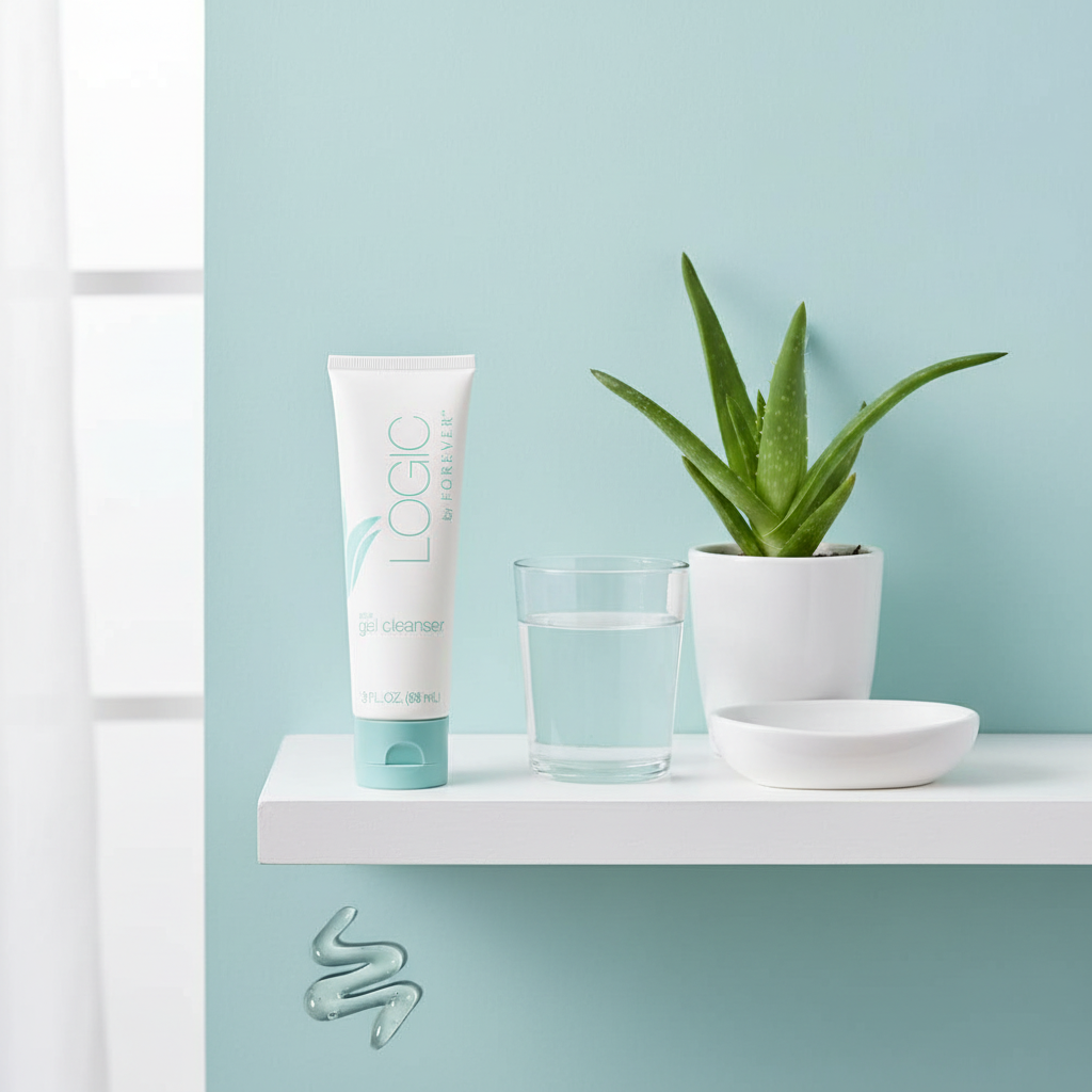 Spa shelf with aloe plant