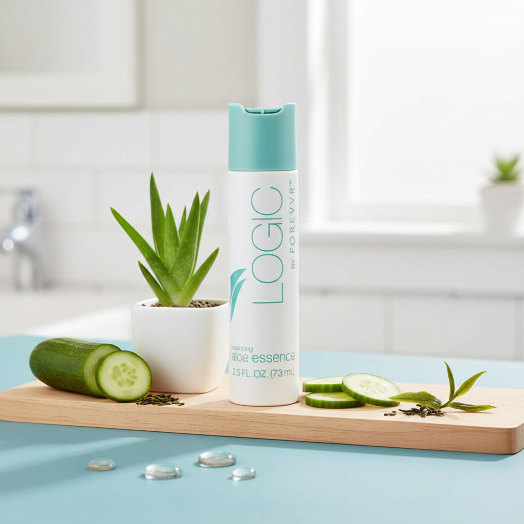 Spa shelf with aloe plant