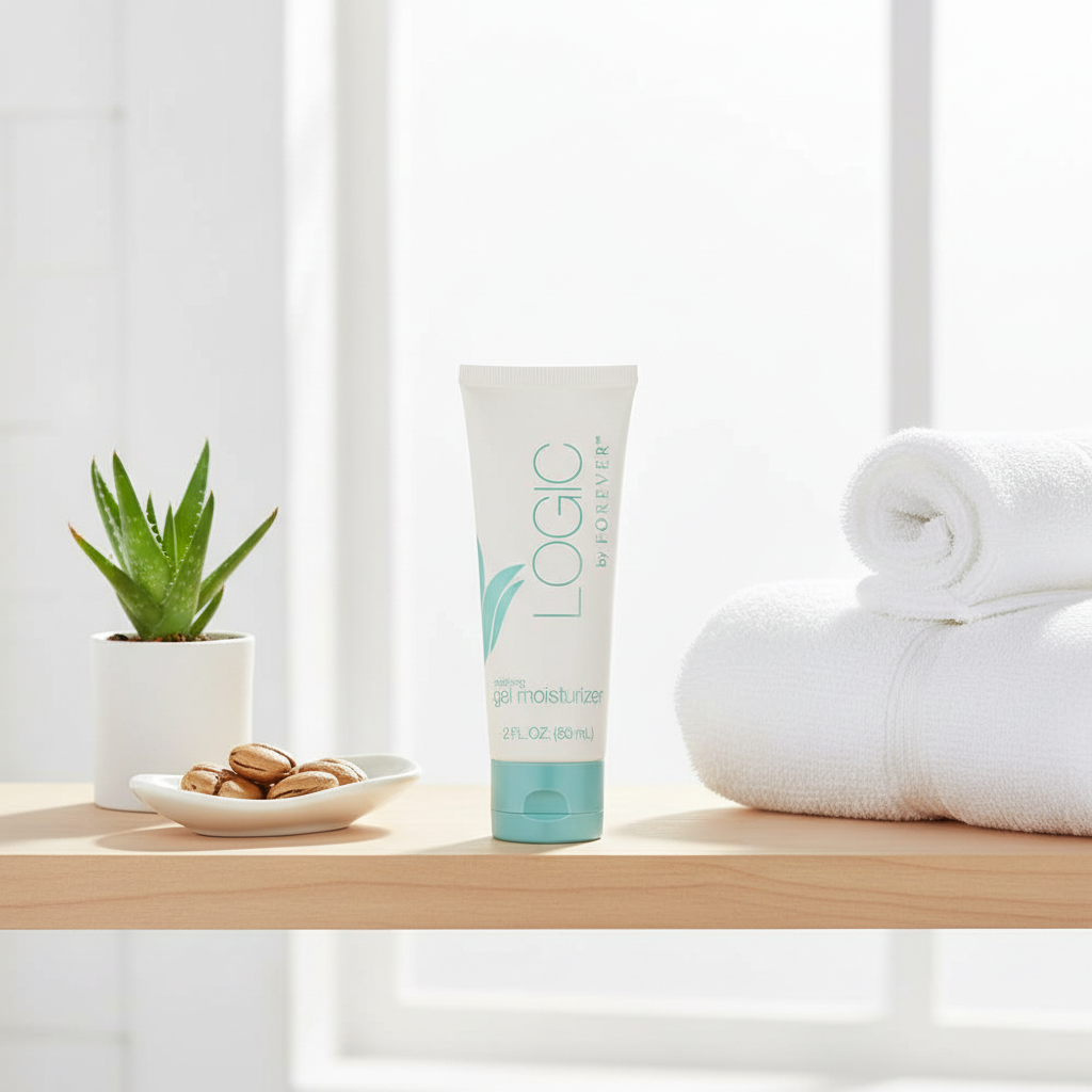 Spa shelf with aloe plant