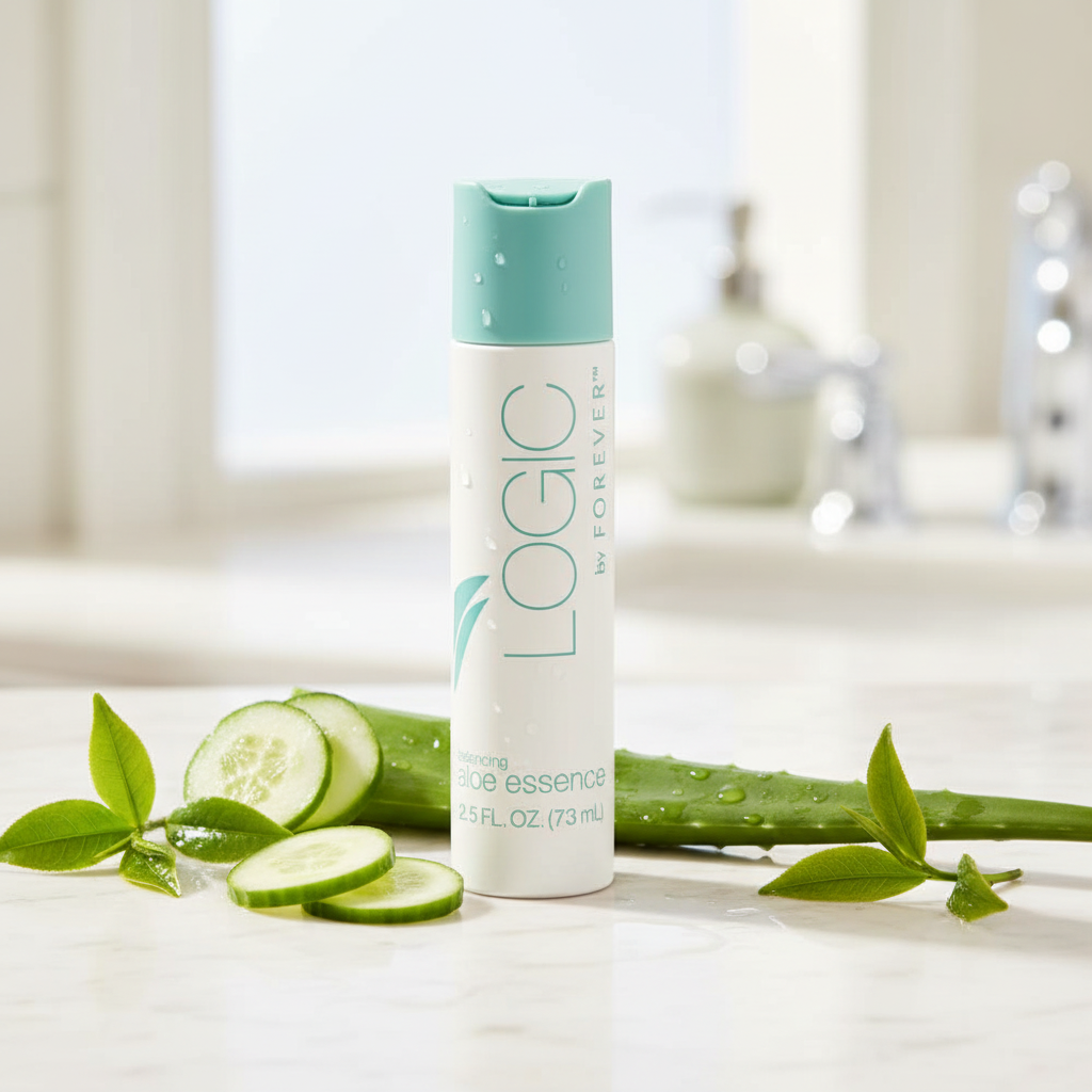 Vanity with cucumber & water droplets